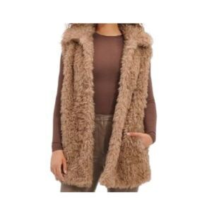 Ugg Tammie Faux Fur Long Vest in Camel XL NWT (Note)